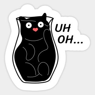 Liquid Cat in Vase Uh Oh Sticker